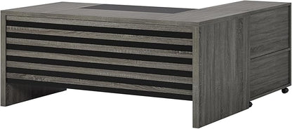 Tribesigns 62.2" Executive Desk with Mobile File Cabinet, L-Shaped Office Desk with Storage Shelves, Large Computer Table Business Workstation Set for Home Office, Grey