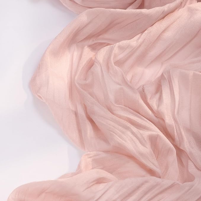 Pink Cheesecloth Table Runner 10 Pack Christmas Table Runners Boho Gauze 120 Inches Light Pink Cheese Cloth Table Decor for Xmas Holiday Season Wedding Bridal Girl Baby Shower Sweet 16 Party