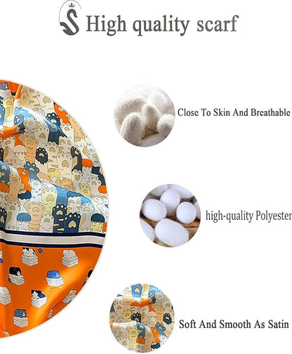 Neck Scarf For Womens Silky Head Scarves Hair Bandanas Square Scarf Fashion Accessories lightweight