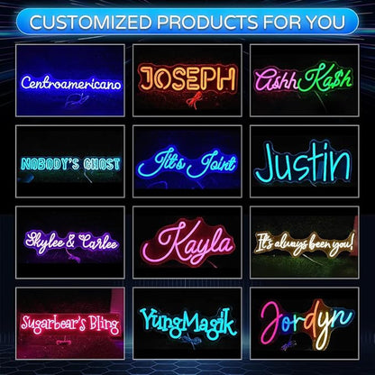 Custom Neon Signs - LED Neon Light Sign - Dimmable Neon Sign Light For Bar, Man Cave, Wedding, Bedroom, Game Room Wall Neon Night Light Decor