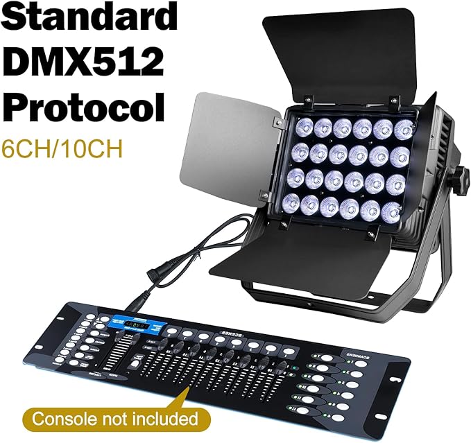 Par Light 300W LED Stage Lights IP65 Waterproof Outdoor 3500K~7500K Uplights Warm&Cold White Strobe Wash Light DMX512 Sound Activated for Outdoor Show Christmas Party Wedding