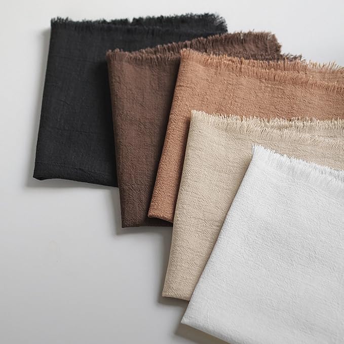 Handmade Cloth Napkins 100% Cotton Napkins with Fringe，Delicate Handmade Cloth Napkins for Dinners, Parties, Weddings and More，18 x 18 Inch Set of 12 - White