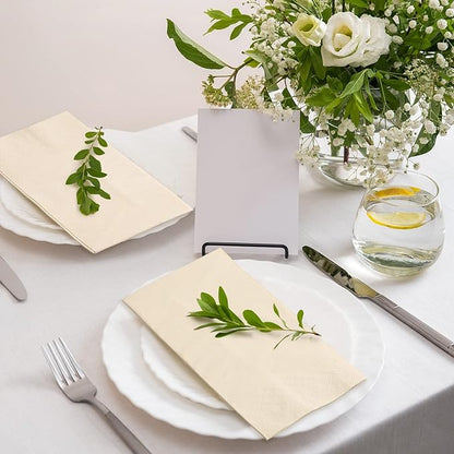 MORGIANA 200-Pack Disposable Paper Napkins, 2-Ply Bamboo Paper Towels Unbleached Disposable Hand Towels for Bathroom & Kitchen