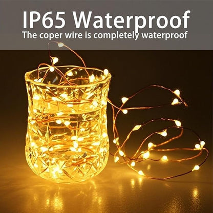 Fairy Lights,Silver Wire String Lights Waterproof,Battery Operated 7FT 20LED Firefly Starry Moon Lights for DIY Christmas Wedding Party Bedroom Decor (Warm White, 24 Pack)
