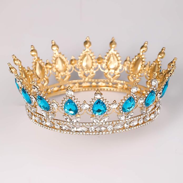 FORSEVEN Queen Crown Rhinestone Wedding Crowns and Tiaras for Women Costume Party Hair Accessories Princess Birthday Crown Crystal Bridal Crown Christmas Decorations Headband