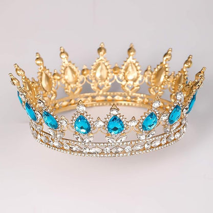 FORSEVEN Queen Crown Rhinestone Wedding Crowns and Tiaras for Women Costume Party Hair Accessories Princess Birthday Crown Crystal Bridal Crown Christmas Decorations Headband