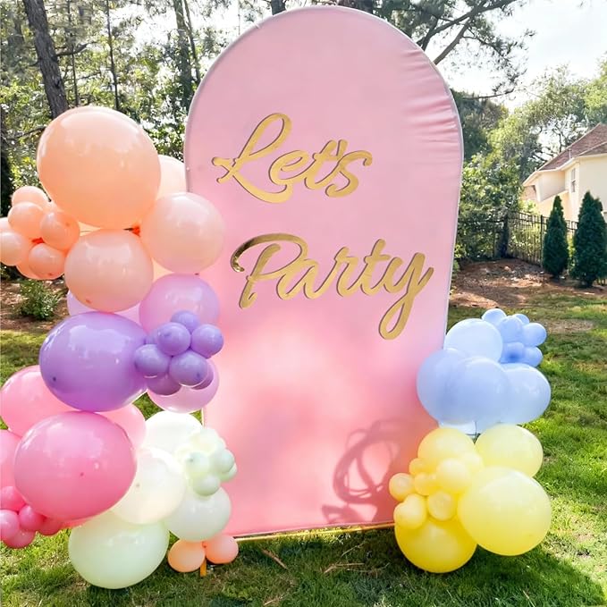 Let's Party Sign for Backdrop Decor Waterproof Lettering for Balloon Arch Garland Birthday Wedding Baby Shower Graduation Bachelorette Party Christmas Celebrate Decorations (Gold)