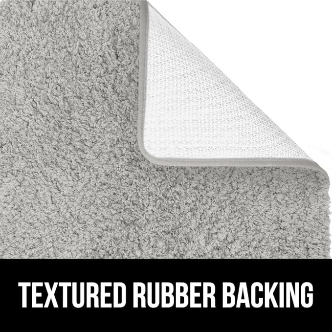 GORILLA GRIP Bathroom Rugs, 36x24, Ultra Soft Absorbent Mat, Thick Plush Bath Rug, Machine Washable, Microfiber Quick Dry, Mats for Shower, Bathtub and Floor, Home Decor Accessories, Light Gray