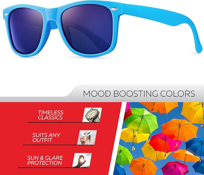 Retro Rewind Polarized Sunglasses for Men and Women - UV Protection Classic Sun Glasses