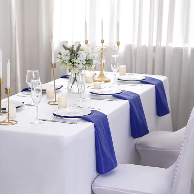 25pcs Polyester Cloth Napkins - 17 x 17 inch Royal Blue Dinner Washable Napkins with Hemmed Edges for Restaurant/Wedding/Hotel(25,Royal Blue)