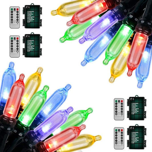 18ft Battery Operated String Lights,Outdoor String Lights Christmas Lights 50 Led String Lights with Remote Timer Waterproof for Indoor Outdoor Garden Party Christmas Decoration, Multicolor