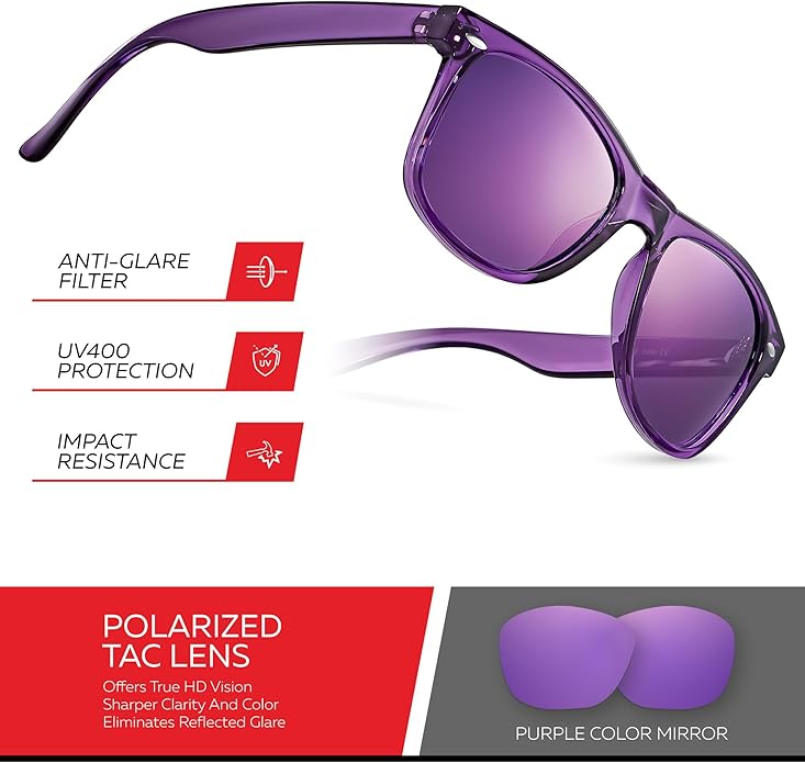 Retro Rewind Polarized Sunglasses for Men and Women - UV Protection Classic Sun Glasses