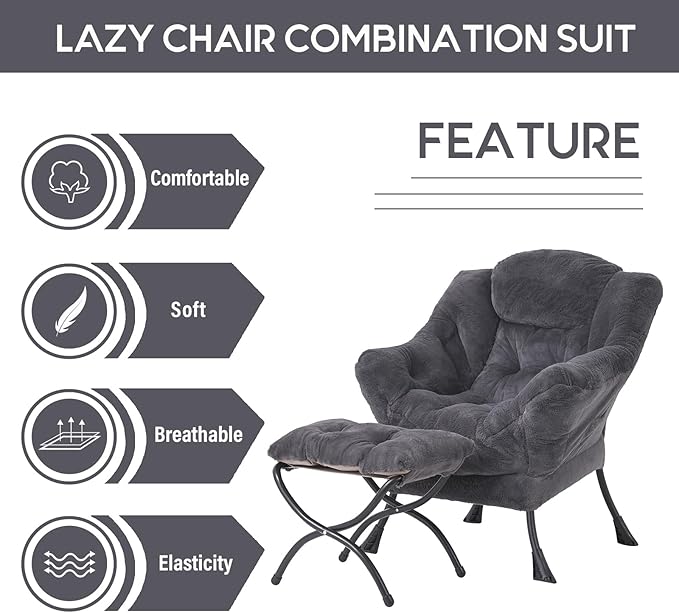LITA Modern Accent Leisure Upholstered Sofa Chair, Lounge Reading Chair with Armrests and a Side Pocket for Living Room, Bedroom & Small Space, Plush Navy