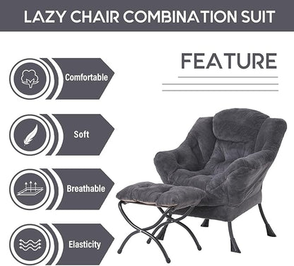 LITA Modern Accent Leisure Upholstered Sofa Chair, Lounge Reading Chair with Armrests and a Side Pocket for Living Room, Bedroom & Small Space, Plush Navy