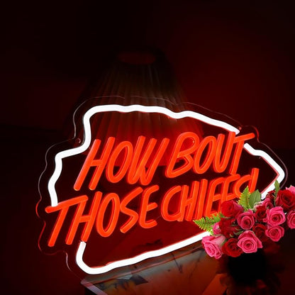 How Bout Neon Chiees Sign Football Neon Sign for Wall Decor Football Led Neon Light for Man Cave Birthday Gifts for Rugby Fans Rugby Team Light Up Sign for Party Club Dorm Bar Decor Size16* 10In