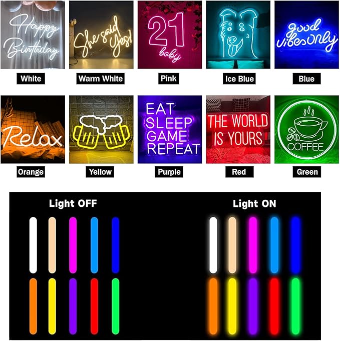 Custom Neon Sign, Personalized Dimmable LED Neon Light Signs Custom, Neon Sign Customizable for Wall Decor Wedding Birthday Party Bedroom Man Cave Beauty Bar Business Signs Gift