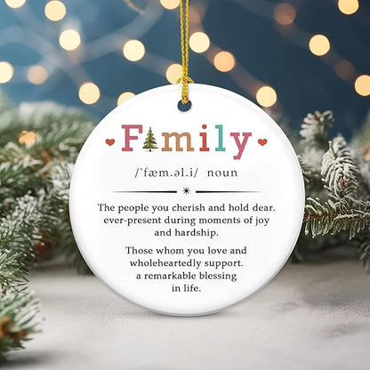 Gifts for Family, Christmas Ornaments 2025 - Family Decor Gifts for Mom, Dad, Daughter, Son, Husband and Wife, Grandma, Grandpa Gift Ideas - Christmas Tree Decoration Ceramic Ornament