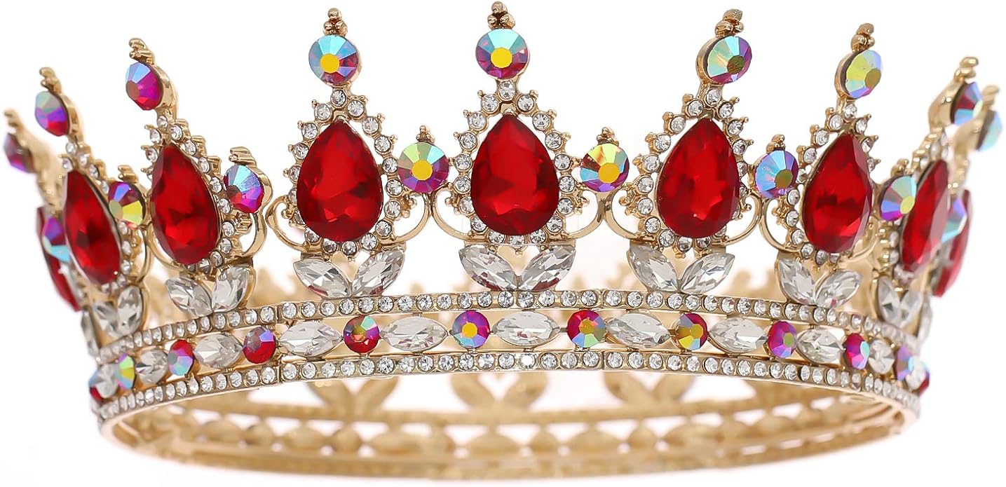 FORSEVEN Queen Crown Rhinestone Wedding Crowns and Tiaras for Women Costume Party Hair Accessories Princess Birthday Crown Crystal Bridal Crown Christmas Decorations Headband