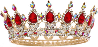 FORSEVEN Queen Crown Rhinestone Wedding Crowns and Tiaras for Women Costume Party Hair Accessories Princess Birthday Crown Crystal Bridal Crown Christmas Decorations Headband