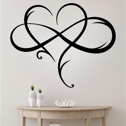 Infinity Heart Metal Wall Art – Minimalist Love Symbol for Home or Office, Durable Black Steel Display for Bedroom, Entryway, or Lounge, Ideal Gift for Wedding, Engagement, or Anniversary