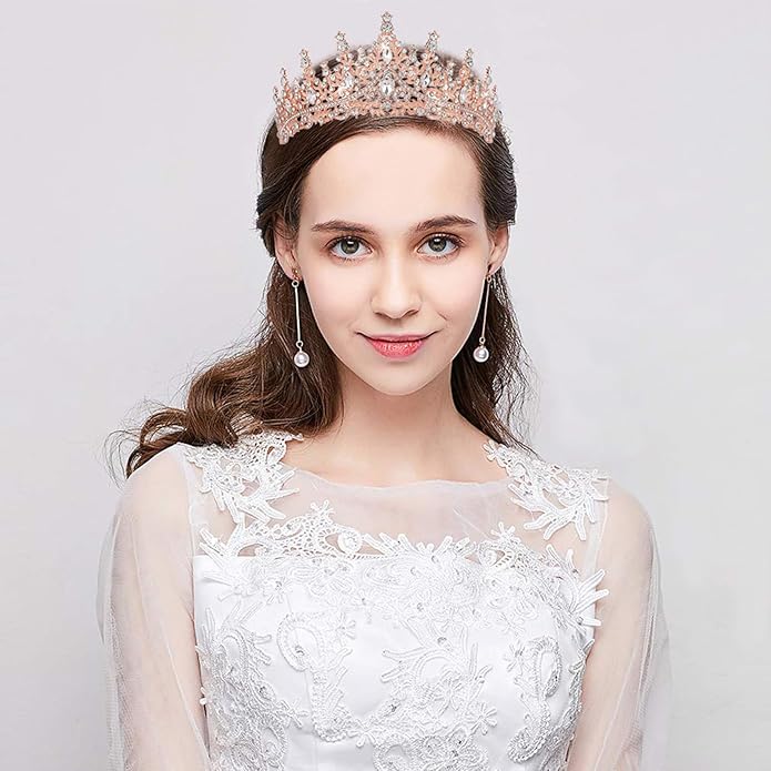 Crystal Tiara Crown for Women, Rhinestone Queen Headband Wedding Bridal Hair Accessories, Princess Crown for Birthday Prom Quinceañera Party Pageant Halloween Cosplay
