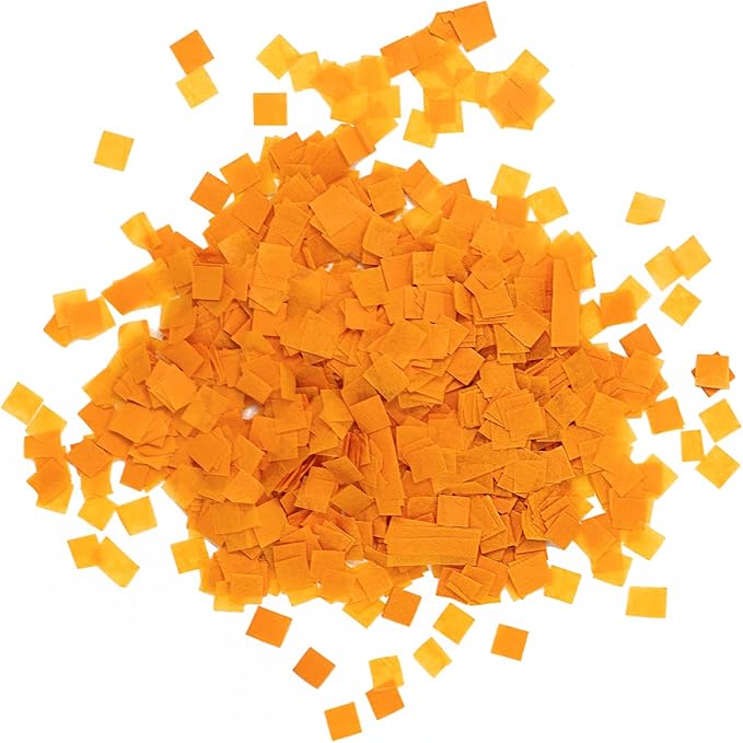 Ultimate Confetti, Orange Biodegradable Confetti Squares - Flame-Resistant and Slow-Falling Tissue Paper Confetti for Cannon and Launcher use – Best for Celebrations - 1 lb, 16 oz