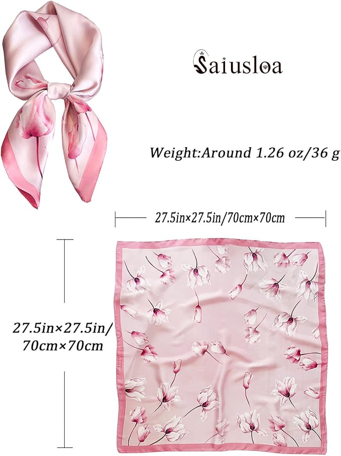 Neck Scarf For Womens Silky Head Scarves Hair Bandanas Square Scarf Fashion Accessories lightweight