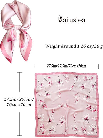 Neck Scarf For Womens Silky Head Scarves Hair Bandanas Square Scarf Fashion Accessories lightweight