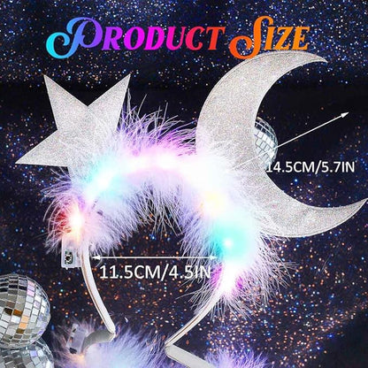 GORTIN Light up Star Moon Headbands LED Headpiece Costume Hair Accessories for Women