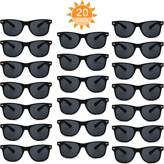 YQVIE 20 Pack Wholesale Sunglasses for Men Women in Bulk 70s Retro Cheap Glasses for Party Supplies