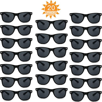 YQVIE 20 Pack Wholesale Sunglasses for Men Women in Bulk 70s Retro Cheap Glasses for Party Supplies