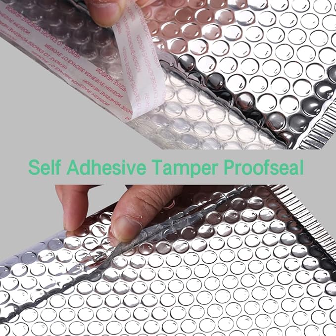 Thermal Bubble Mailer 8 x 11 Inch, Self Seal Cool Bubble Mailers 25 Pack,Insulated Bubble Mailers for Cold Shipping,Foil Mailing Envelopes,Silver Insulated Shipping Bags for Food,Cosmetics