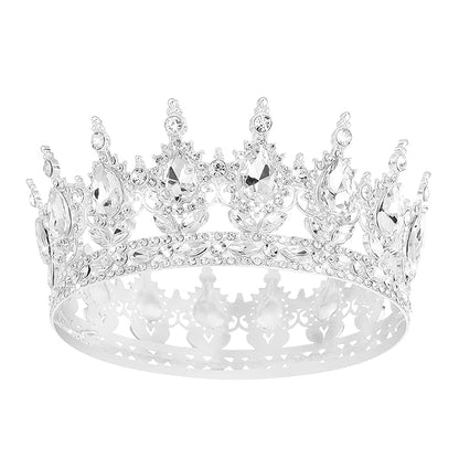 Queen Crown Rhinestone Wedding Crowns and Tiaras for Women Costume Party Hair Accessories Princess BirthdayCrown Crystal BridalCrown (Silver White Crowns)