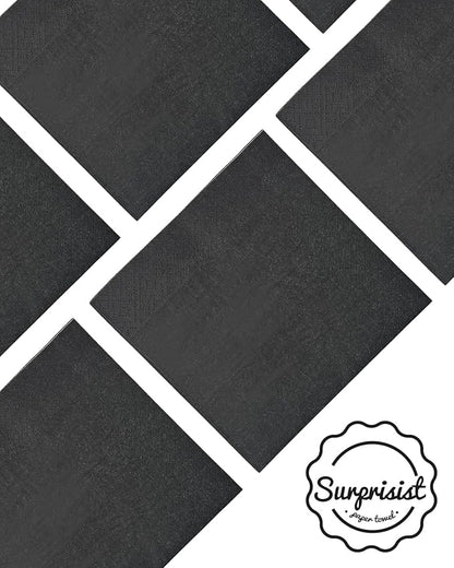 Black Cocktail Napkins 5 * 5inch disposable Beverage Napkin paper for Cocktail, Wedding, Dinner，Birthday Party Dessert Wine Paper Napkins（ 120 Count）