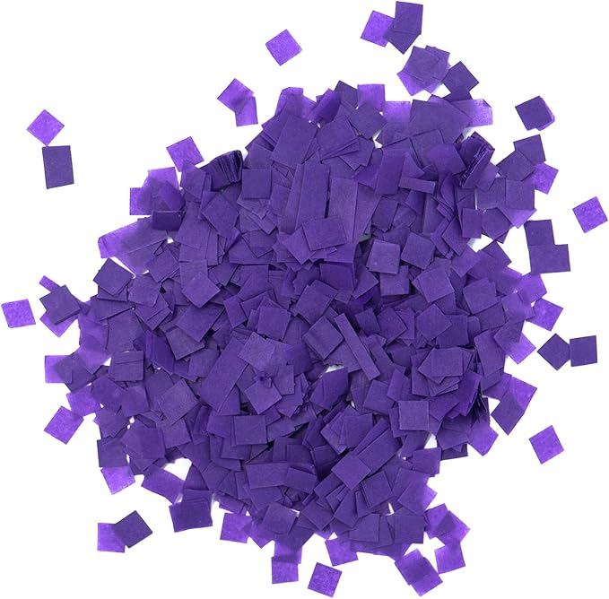 Ultimate Confetti, Purple Biodegradable Confetti Squares - Flame-Resistant and Slow-Falling Tissue Paper Confetti for Cannon and Launcher use – Best for Celebrations - 1 lb, 16 oz