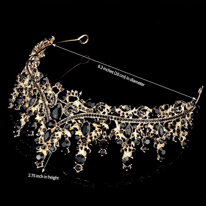 COCIDE Bronze Tiara and Crown for Women Baroque Crystal Queen Crown Vintage Rhinestone Tiara for Girl Bride Wedding Hair Accessories for Bridal Birthday Party Prom