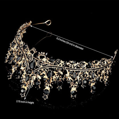 COCIDE Bronze Tiara and Crown for Women Baroque Crystal Queen Crown Vintage Rhinestone Tiara for Girl Bride Wedding Hair Accessories for Bridal Birthday Party Prom