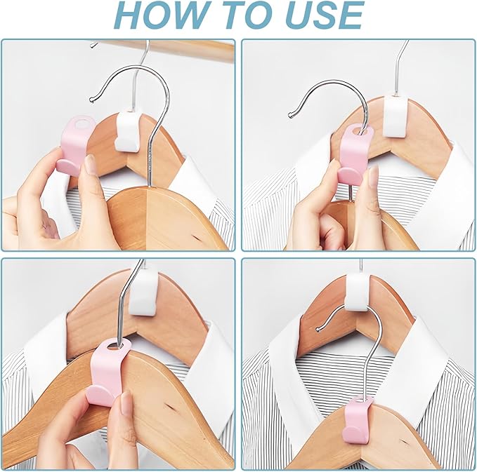 100 PCS Space Saving Hanger - Clothes Hanger Connector Hooks, Stacking Hanger Hooks Space Saver, Plastic Closet Organizers and Storage Hanger Extender for Heavy Duty Cascading Connection Hook (White)