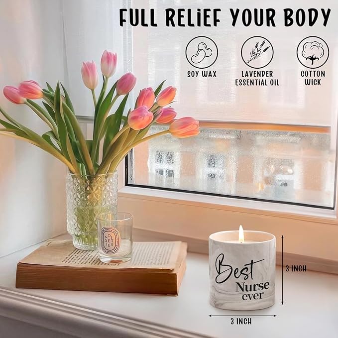 Nurse Gifts for Women - Best Nurse Ever Candle for Nurses Week Nurse Appreciation Gifts for Nurse Graduation Gift Nurse Practitioner