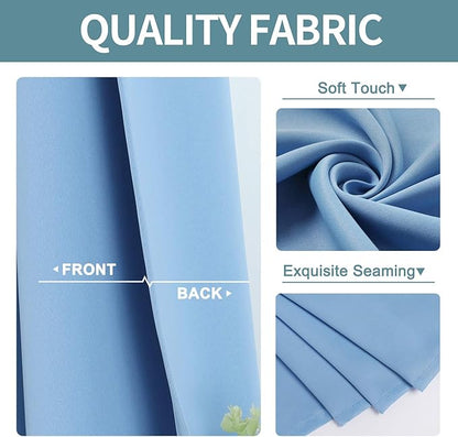 ChrisDowa Grommet Blackout Curtains for Bedroom - Thermal Insulated Room Darkening Curtains for Living Room (1 Panel Set, Sky Blue, 52W x 95L)