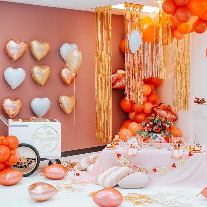 Rose Gold Heart Shaped balloons Pack of 12,18 Inch White Love Valentine Balloons Pink Heart Romantic Balloons For Valentines Day Propose Marriage Wedding Bridal Shower Engagement Party Decorations