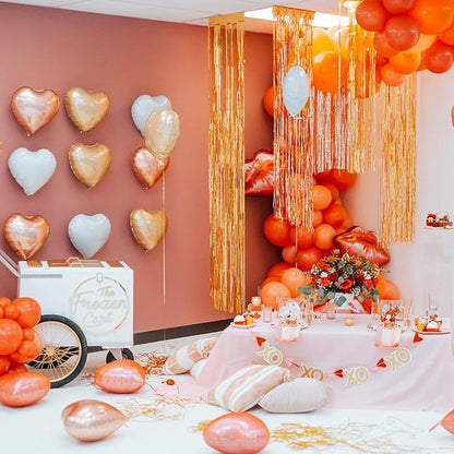 Rose Gold Heart Shaped balloons Pack of 12,18 Inch White Love Valentine Balloons Pink Heart Romantic Balloons For Valentines Day Propose Marriage Wedding Bridal Shower Engagement Party Decorations