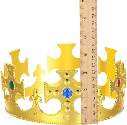 Maitys 6 Pack King and Queen Crowns Royal King Crown Gold Jeweled Costume Accessories for Men Women Birthday Party Halloween Cosplay Costume