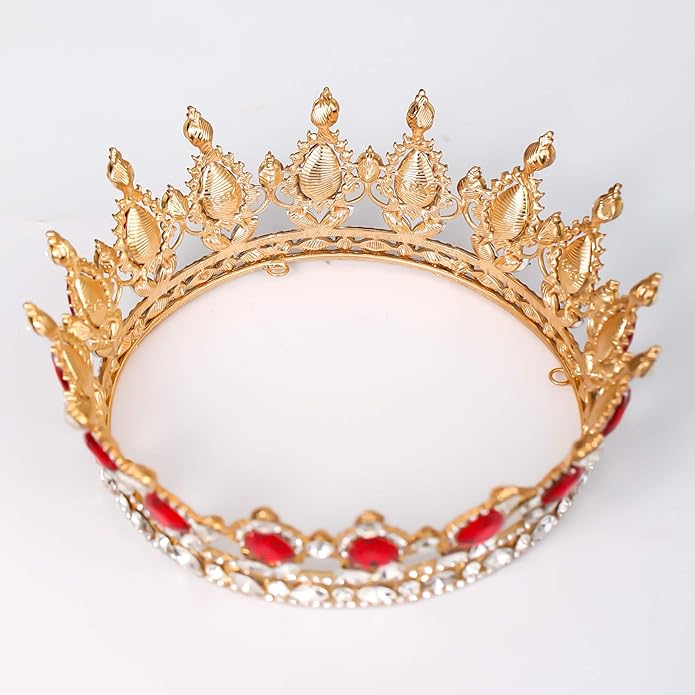 FORSEVEN Queen Crown Rhinestone Wedding Crowns and Tiaras for Women Costume Party Hair Accessories Princess Birthday Crown Crystal Bridal Crown Christmas Decorations Headband