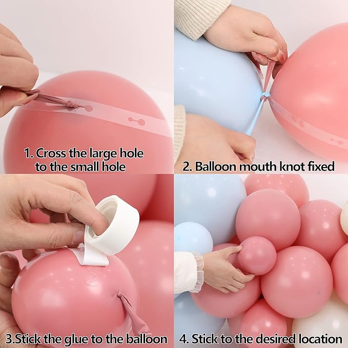 Pink And Blue Balloons Dusty Arch Kit Garland Nude For Gender Reveal Baby Shower Decorations Bear