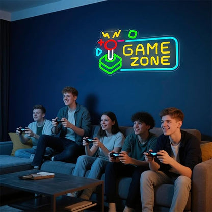 Game Zone Neon Sign for Gamer Room Decor, Gaming Light Neon Sign for Wall, Bedroom, Man Cave, Dimmable Led Neon Gaming Signs Gifts for Gamer, Boys, Teens, Men