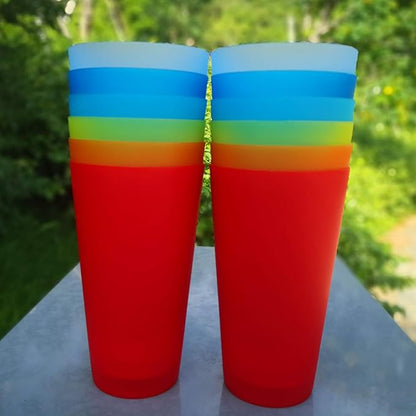 AOYITE Large Plastic Cups Reusable - 32 oz Water Tumblers Unbreakable Drinking Glasses set of 12 - BPA Free Dishwasher Safe Big Plastic Cups for Kids Kitchen Camping Party Outdoor