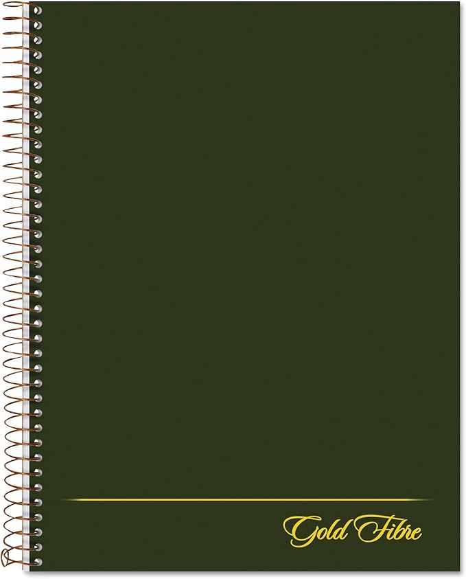 Ampad 20816 Gold Fibre Wirebound Writing Pad w/Cover, 9 1/4 x 7 1/4, White, Green Cover