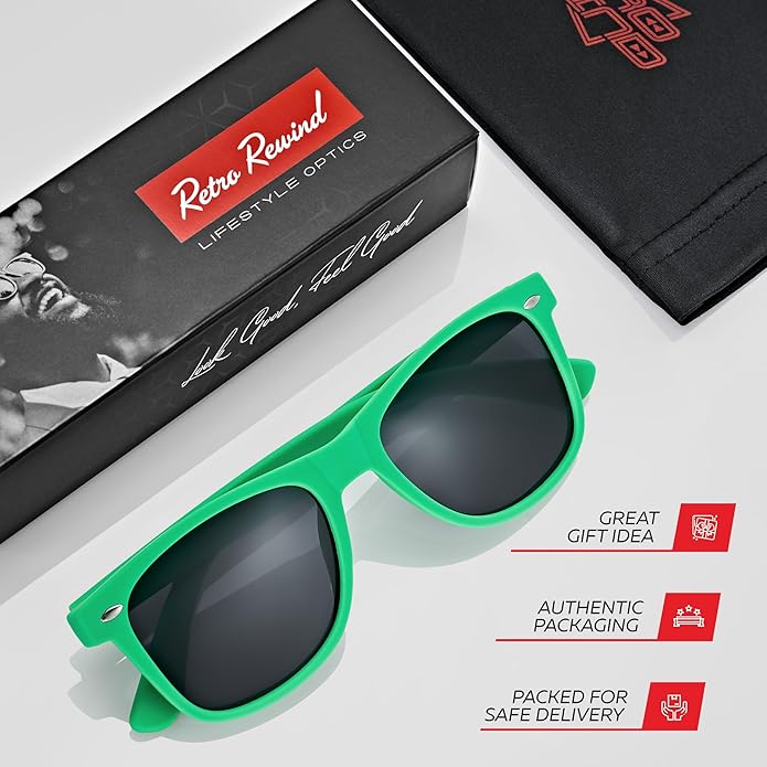 Retro Rewind Polarized Sunglasses for Men and Women - UV Protection Classic Sun Glasses