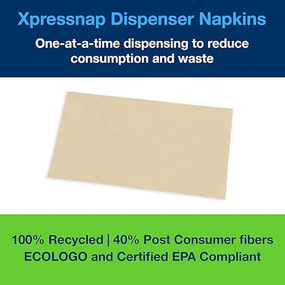 Tork Xpressnap Natural Dispenser Napkin N4, Universal, Interfold 1-ply, 13" x 8.5", 12 x 500 napkins, DX906E